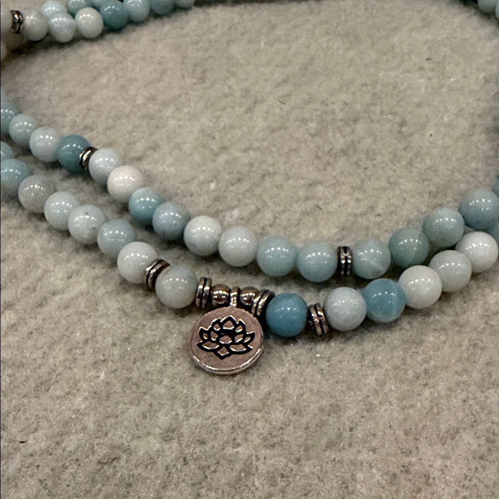 Serene Beaded Necklace with Lotus Pendant